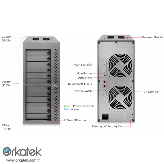 144TB Accusys Gamma Carry 12 Thunderbolt 3 Depolama Ünitesi 144TB Accusys Gamma Carry 12 Thunderbolt 3 Depolama Ünitesi