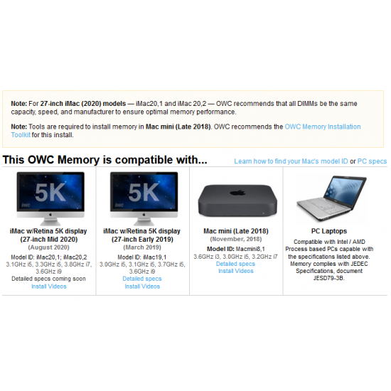 OWC 16GB - 16GB 2666MHZ DDR4 SO-DIMM PC4-21300