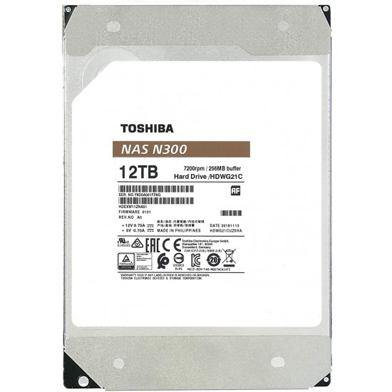 Toshiba N300 12TB HDWG21CUZSVA 3.5" 7200rpm Sata III Dahili Disk Toshiba N300 12TB HDWG21CUZSVA 3.5" 7200rpm Sata III Dahili Disk